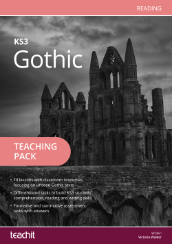 Gothic teaching pack cover