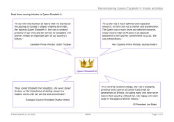 Tributes to The Queen worksheet 